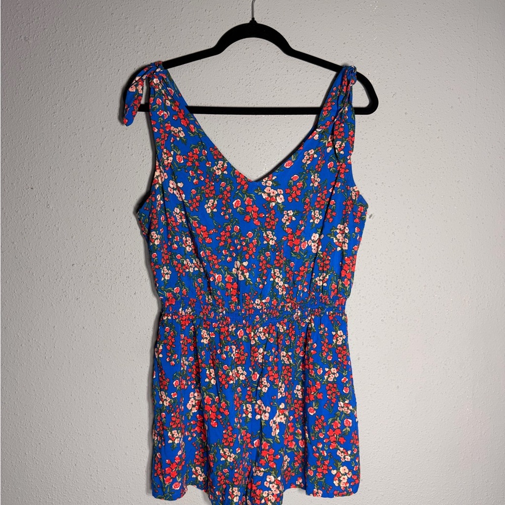 BeBop Blue Floral Tie-Strap Jumpsuit - Picture 3 of 6